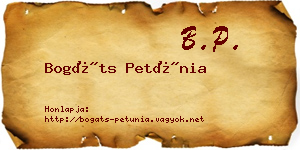 Bogáts Petúnia névjegykártya